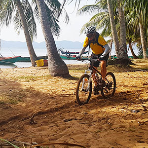 Cycling in Kep, Cambodia near Vietnam border on Social Cycles cycling tour