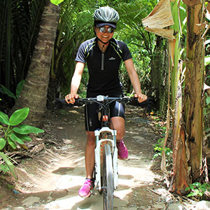 Cycling in the Mekong Delta as part of Social Cycles Vietnam cycling tour