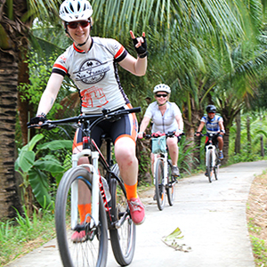 Cycling into Ben Tre in the Mekong Delta on Social Cycles Vietnam cycling tour