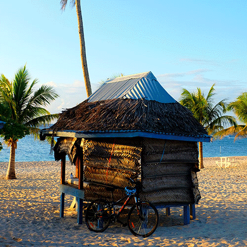 Fales and beach huts in Samoa