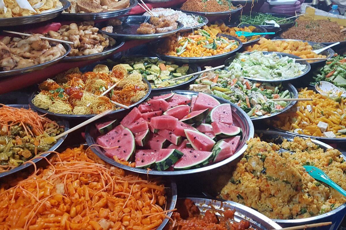 A food stall at the Luang Prabang night market