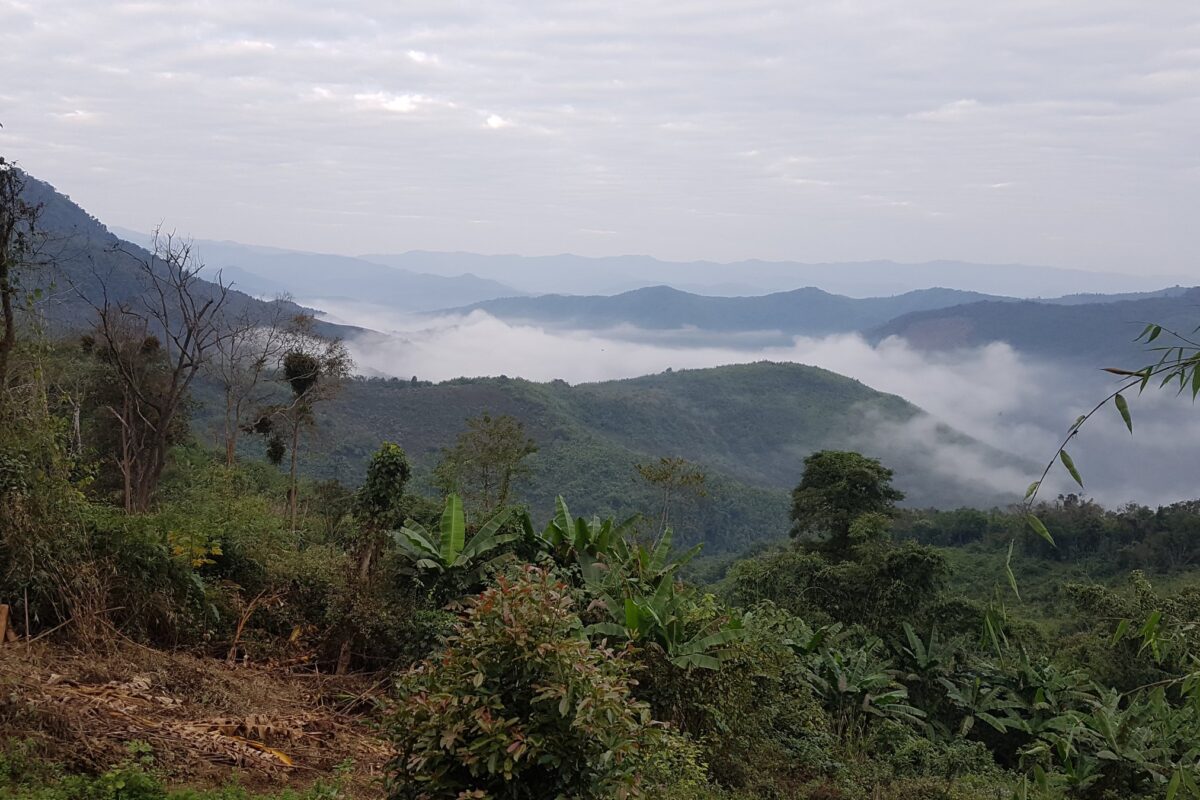 A sea of cloud in the valleys near Luang Prabang