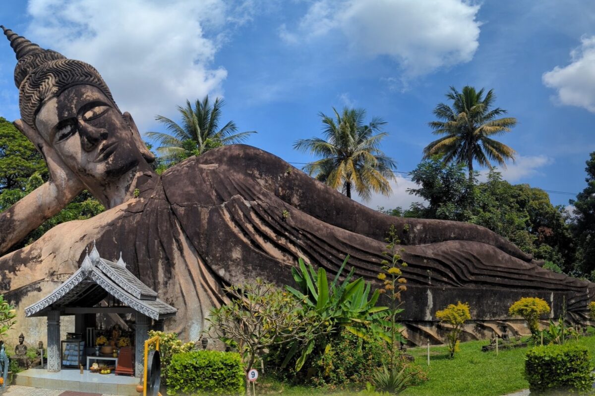 The giant reclining Buddha at Buddha Park